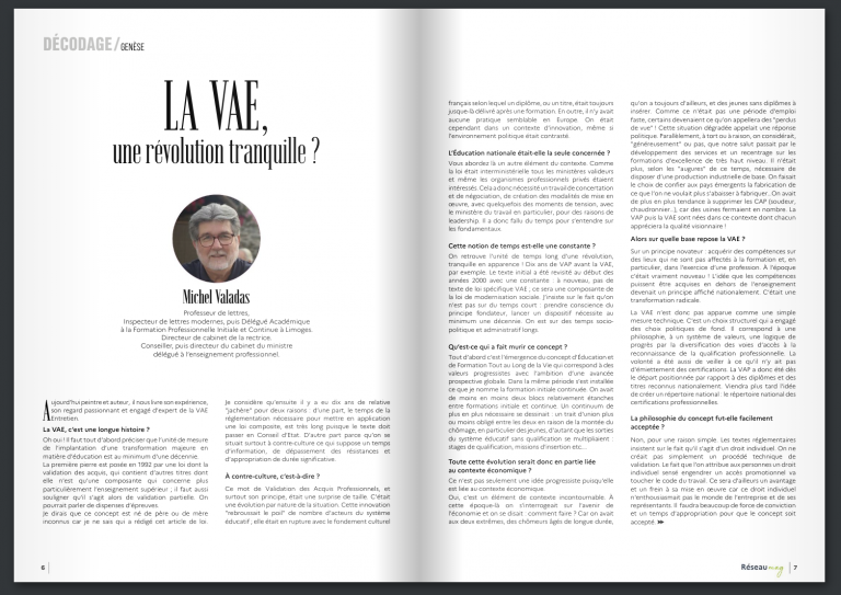 Entretien avec Michel VALADAS – La VAE, une révolution tranquille ?